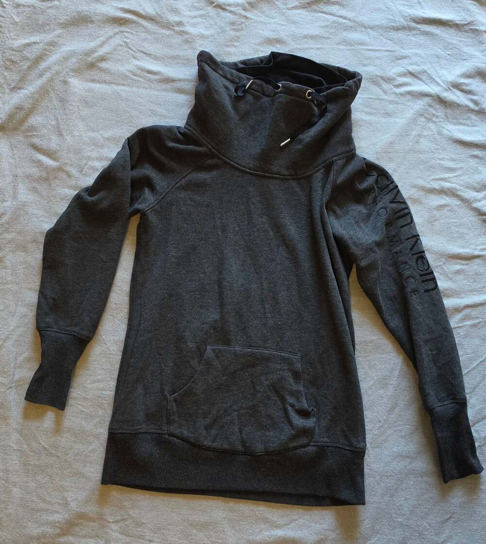 Calvin Klein Performance Womens Medium Dark Charcoal Grey Quick Dry Cowl Neck